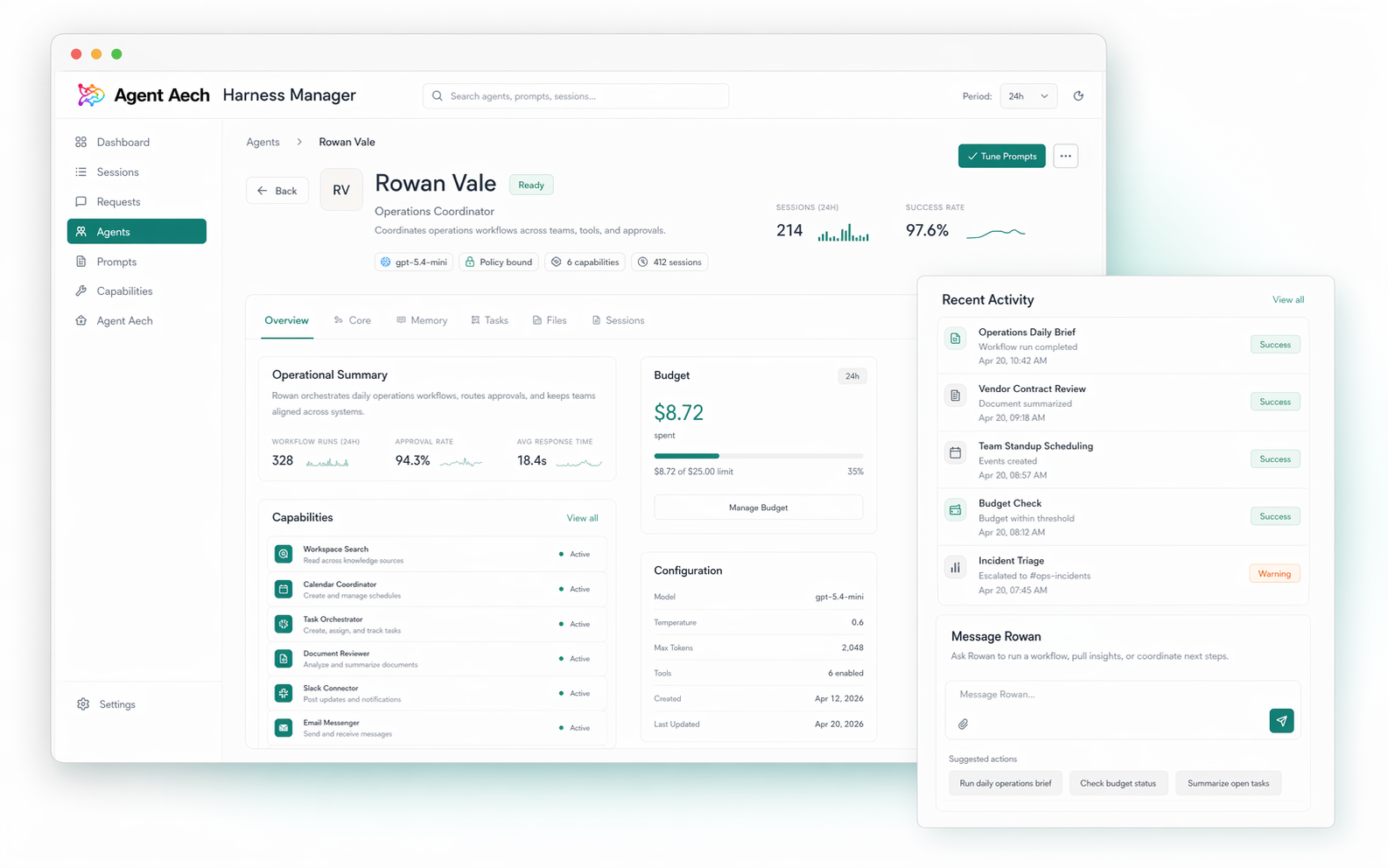 Agent Aech agent workspace dashboard